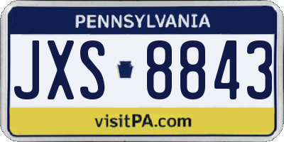 PA license plate JXS8843