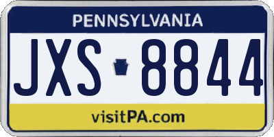 PA license plate JXS8844