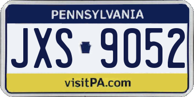 PA license plate JXS9052