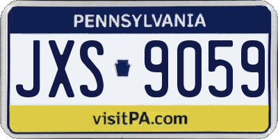 PA license plate JXS9059