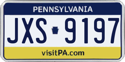 PA license plate JXS9197