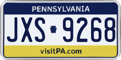 PA license plate JXS9268