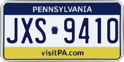 PA license plate JXS9410