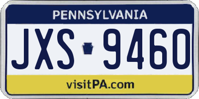 PA license plate JXS9460