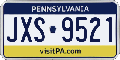 PA license plate JXS9521