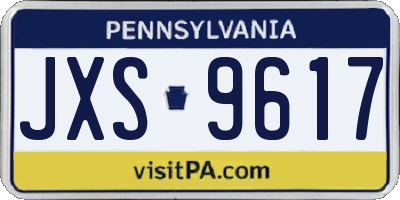 PA license plate JXS9617