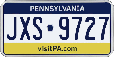 PA license plate JXS9727