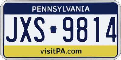 PA license plate JXS9814