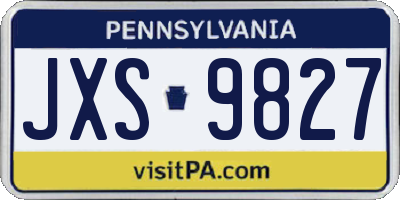 PA license plate JXS9827