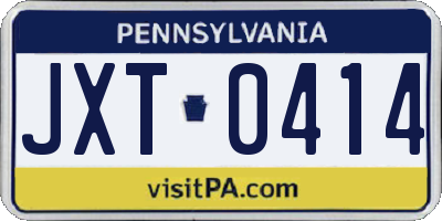 PA license plate JXT0414