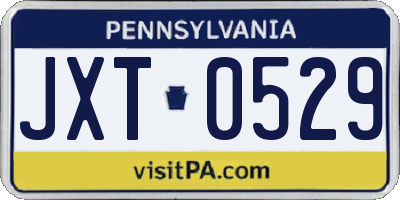 PA license plate JXT0529
