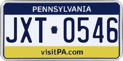 PA license plate JXT0546