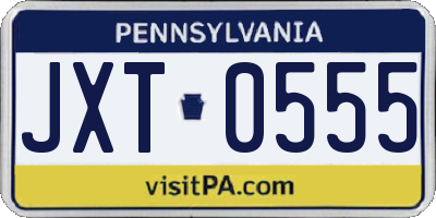PA license plate JXT0555