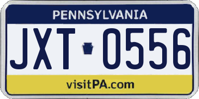 PA license plate JXT0556