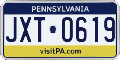 PA license plate JXT0619