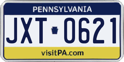 PA license plate JXT0621