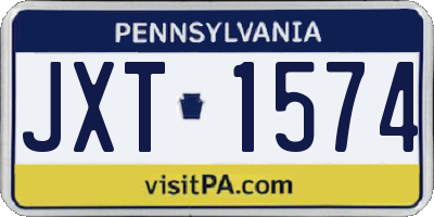 PA license plate JXT1574
