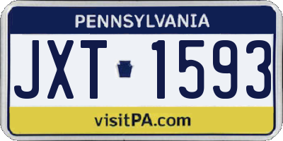 PA license plate JXT1593