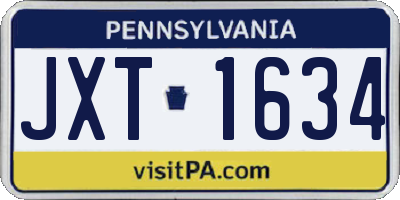 PA license plate JXT1634
