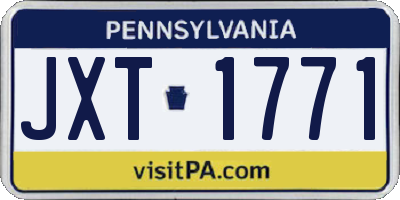 PA license plate JXT1771