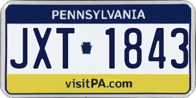 PA license plate JXT1843