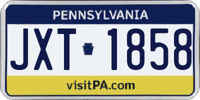 PA license plate JXT1858