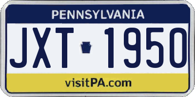 PA license plate JXT1950