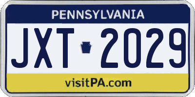 PA license plate JXT2029