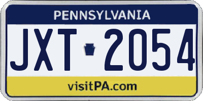 PA license plate JXT2054