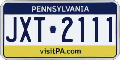 PA license plate JXT2111