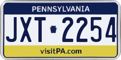 PA license plate JXT2254