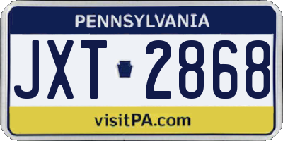 PA license plate JXT2868