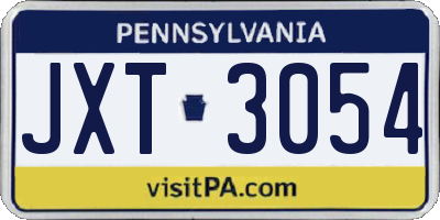 PA license plate JXT3054