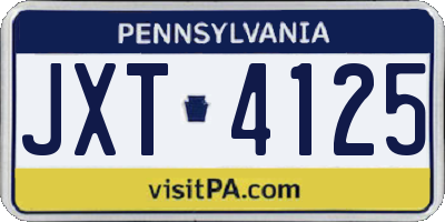 PA license plate JXT4125