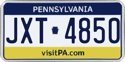 PA license plate JXT4850
