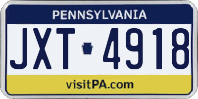 PA license plate JXT4918