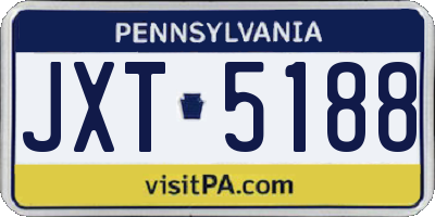 PA license plate JXT5188