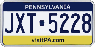 PA license plate JXT5228