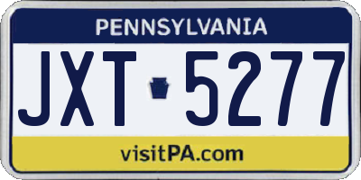 PA license plate JXT5277