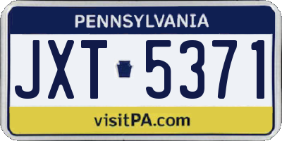PA license plate JXT5371