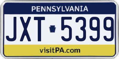 PA license plate JXT5399