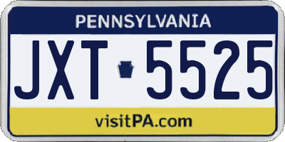 PA license plate JXT5525