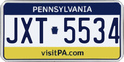 PA license plate JXT5534