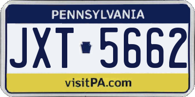 PA license plate JXT5662