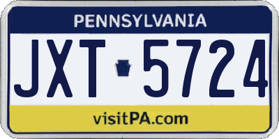 PA license plate JXT5724