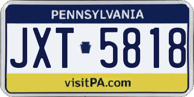 PA license plate JXT5818