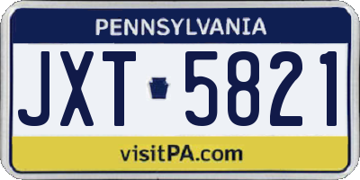 PA license plate JXT5821