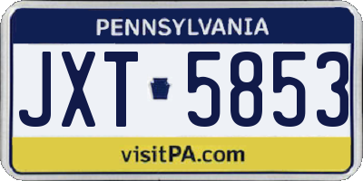 PA license plate JXT5853