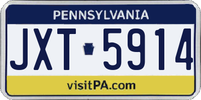 PA license plate JXT5914
