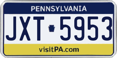 PA license plate JXT5953